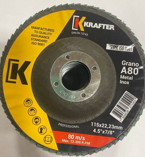 DISCO FLAP KRAFTER GRANO A80 METAL INOX - Imagen 3